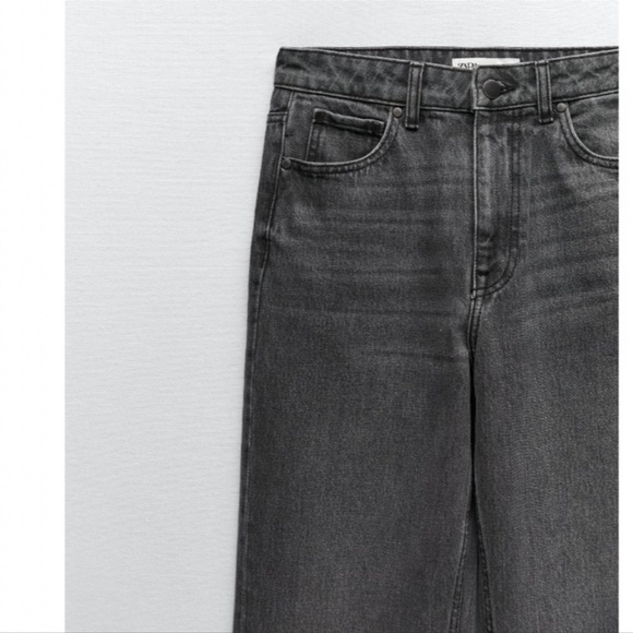 NWT ZARA ZW THE ‘90S WIDE LEG JEANS GRAY MARL - Picture 2 of 5